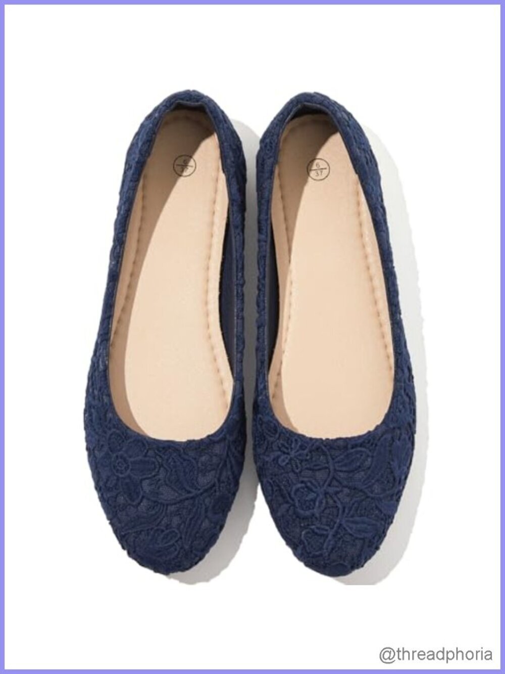 Lace Mesh Round Toe Ballet Flats - Comfortable Memory Foam Dress Flats -